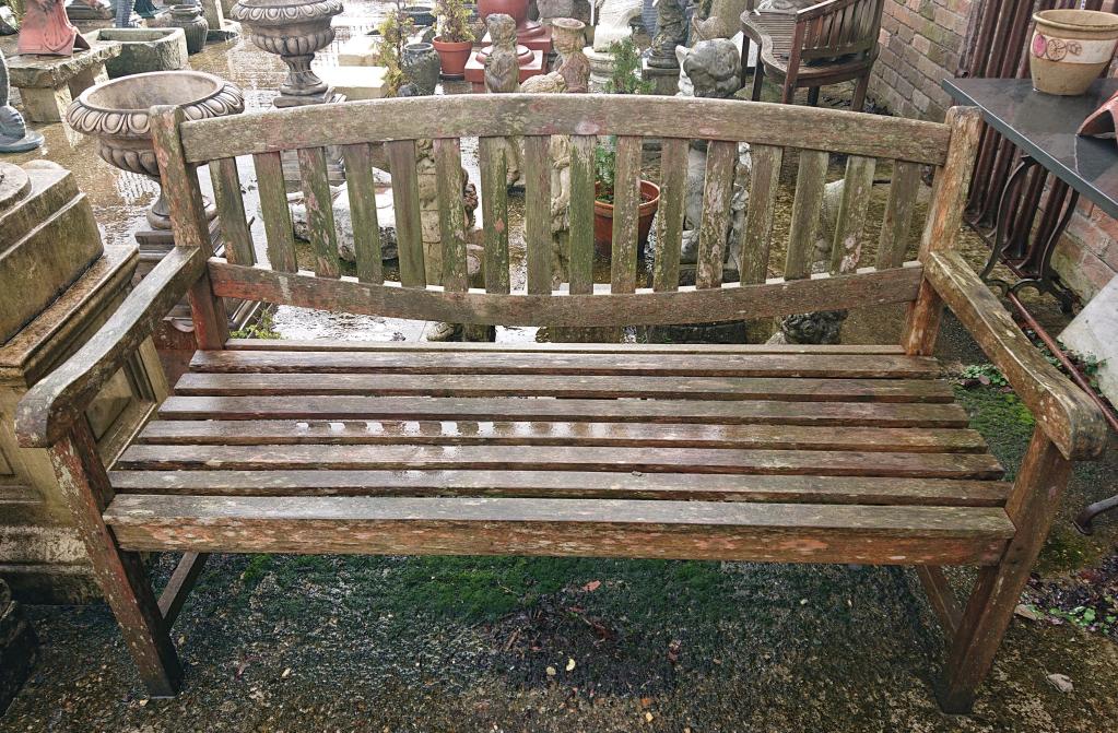 <p>Teak Bench nicely weathered</p><p>150 cm